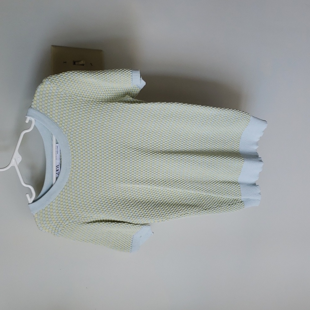 Zara top with yellow and blue stripes